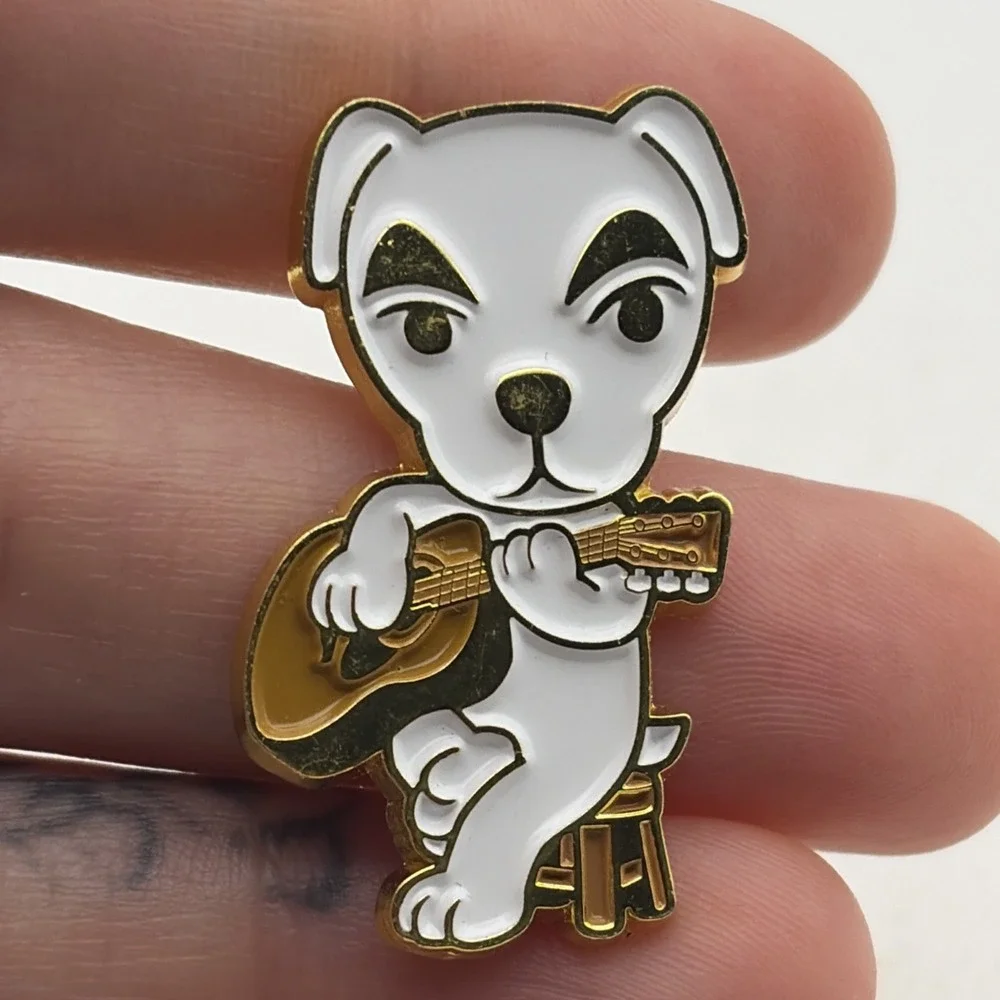K.K. Slider Animal Crossing Singing Dog Guitar Video Game Lapel Hat Pin